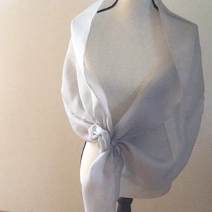 Light Gray Sheer Scarf Wrap - Elegant Semi-Transparent Shawl
